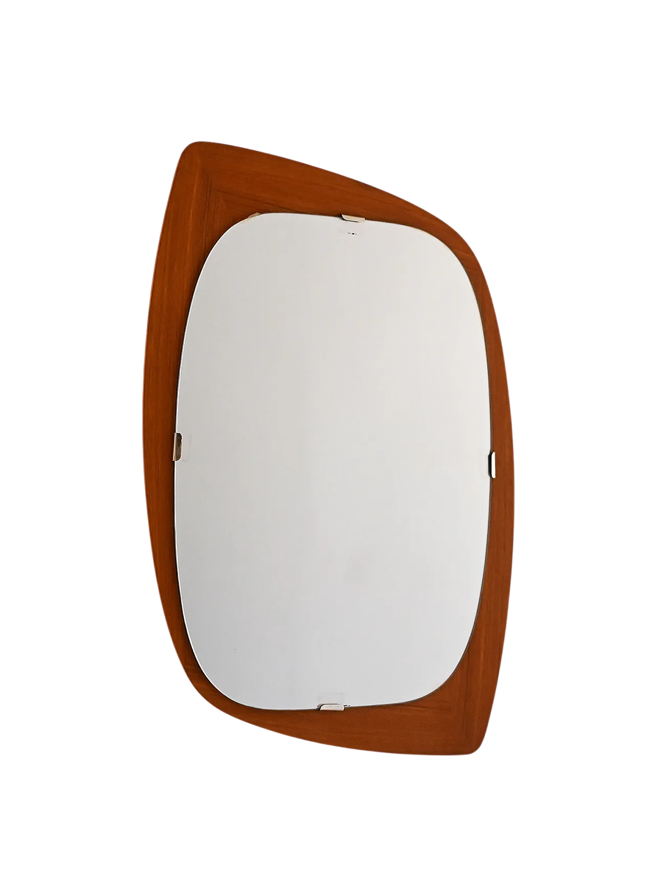 Specchio scandinavo vintage anni ’60 in teak free-form 5