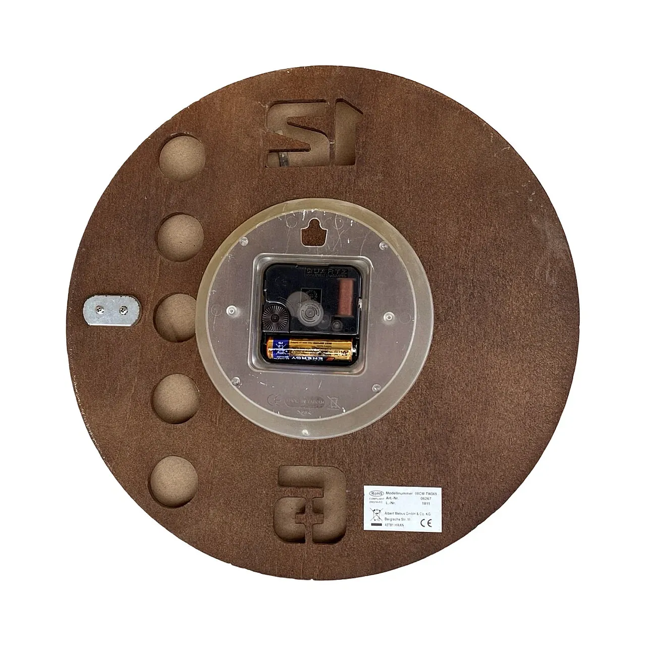 Wooden wall clock by Mebus, 1990s 3