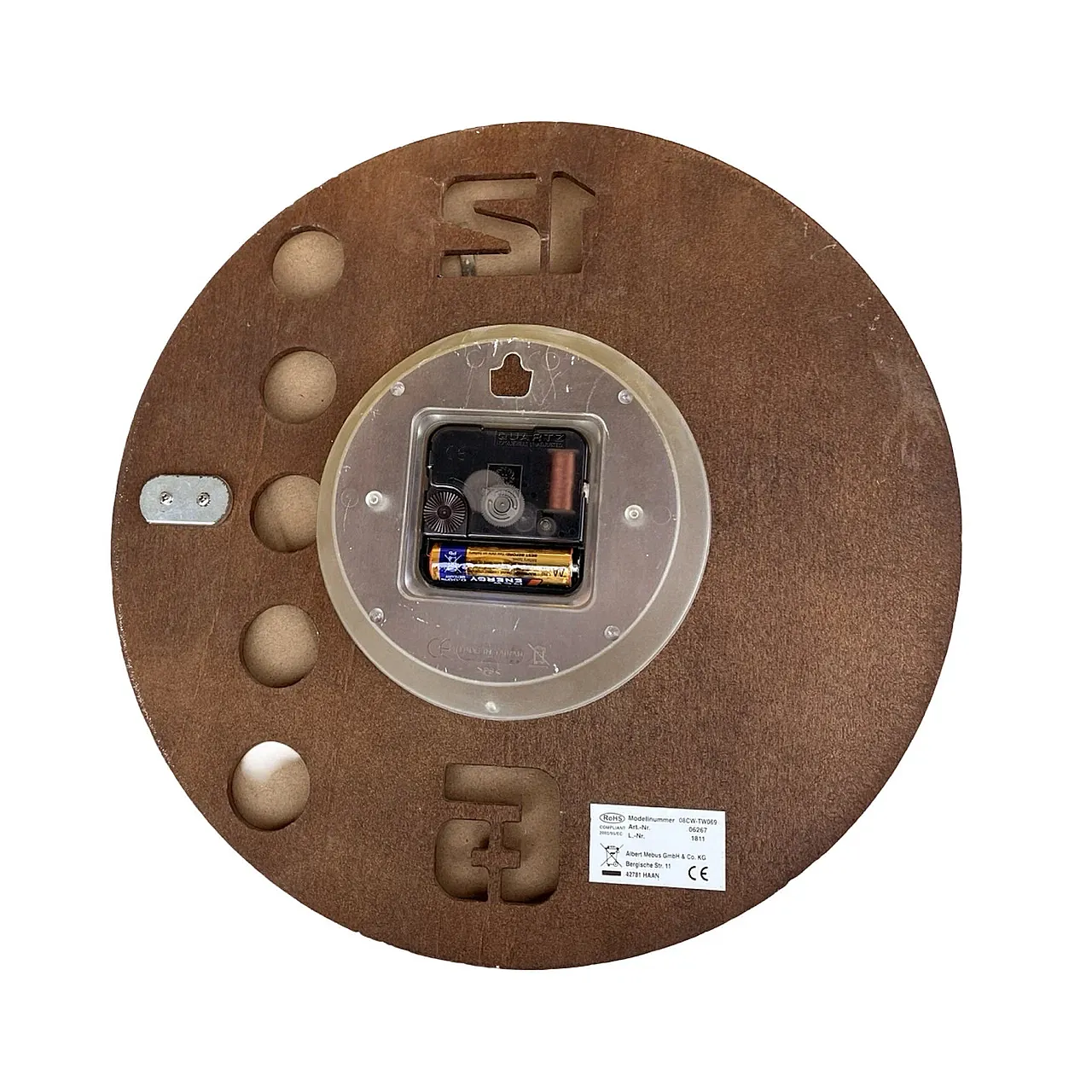 Wooden wall clock by Mebus, 1990s 6