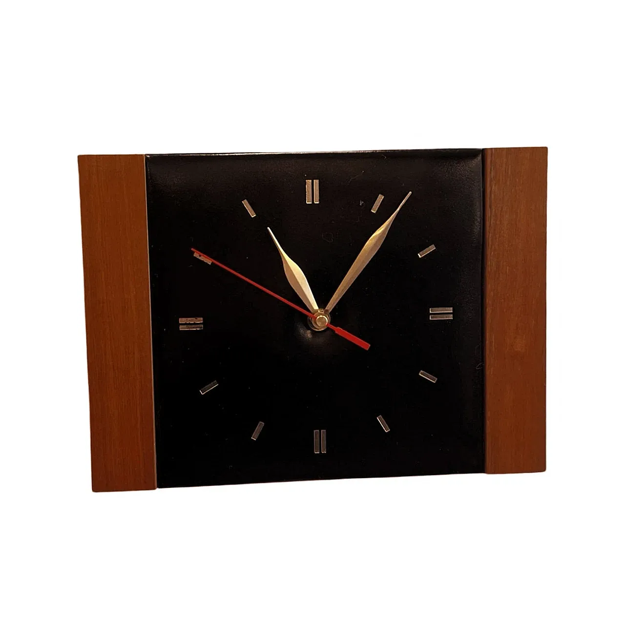 Modernist leather wall clock, Esquiere UK, 1970s 4