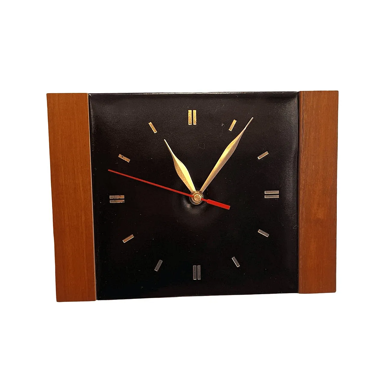 Modernist leather wall clock, Esquiere UK, 1970s 5
