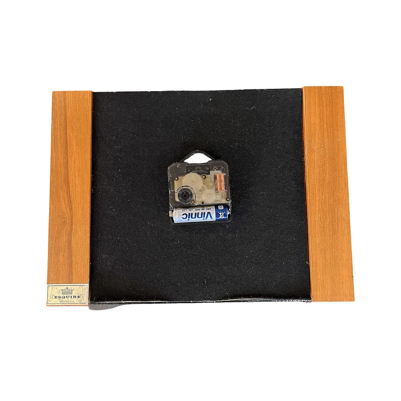 Modernist leather wall clock, Esquiere UK, 1970s 8