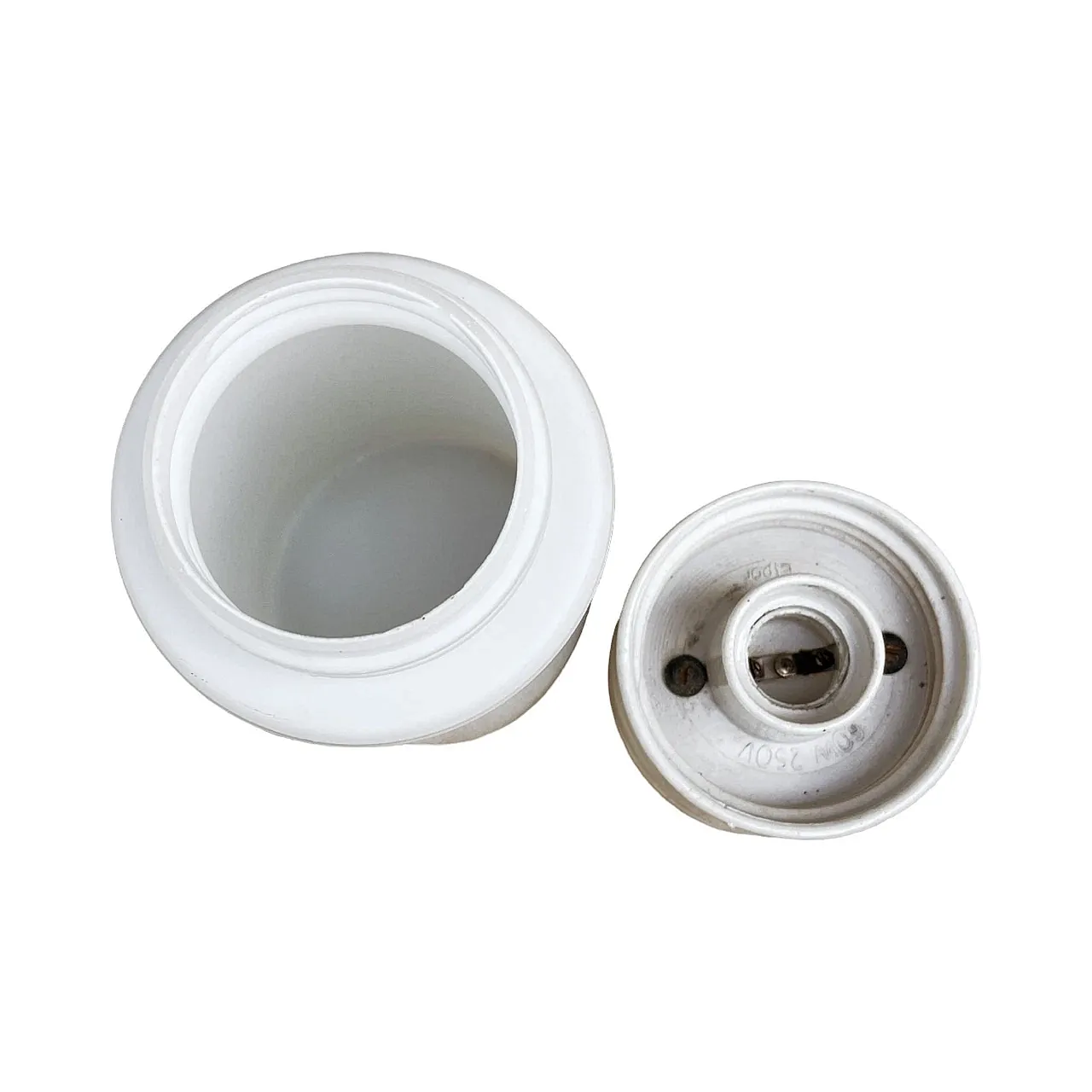 Industrial wall lamp, glass cylinder 01B Elpor, 1970s 10