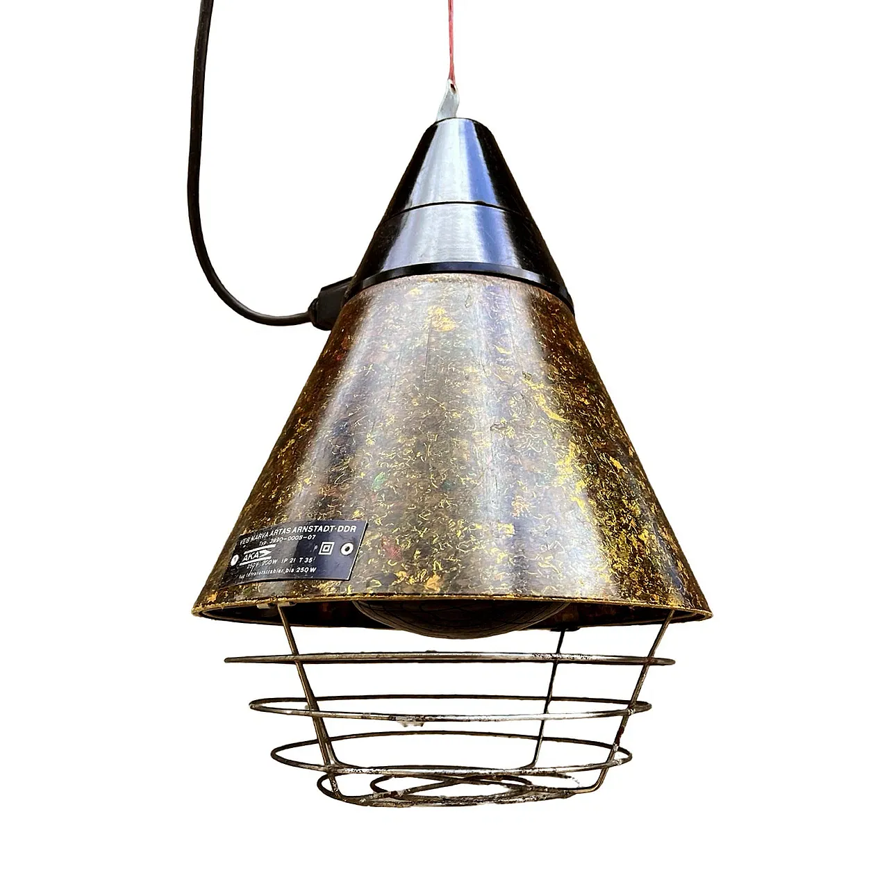Industrial hanging lamp di Narva Leuchen, 1970s 1