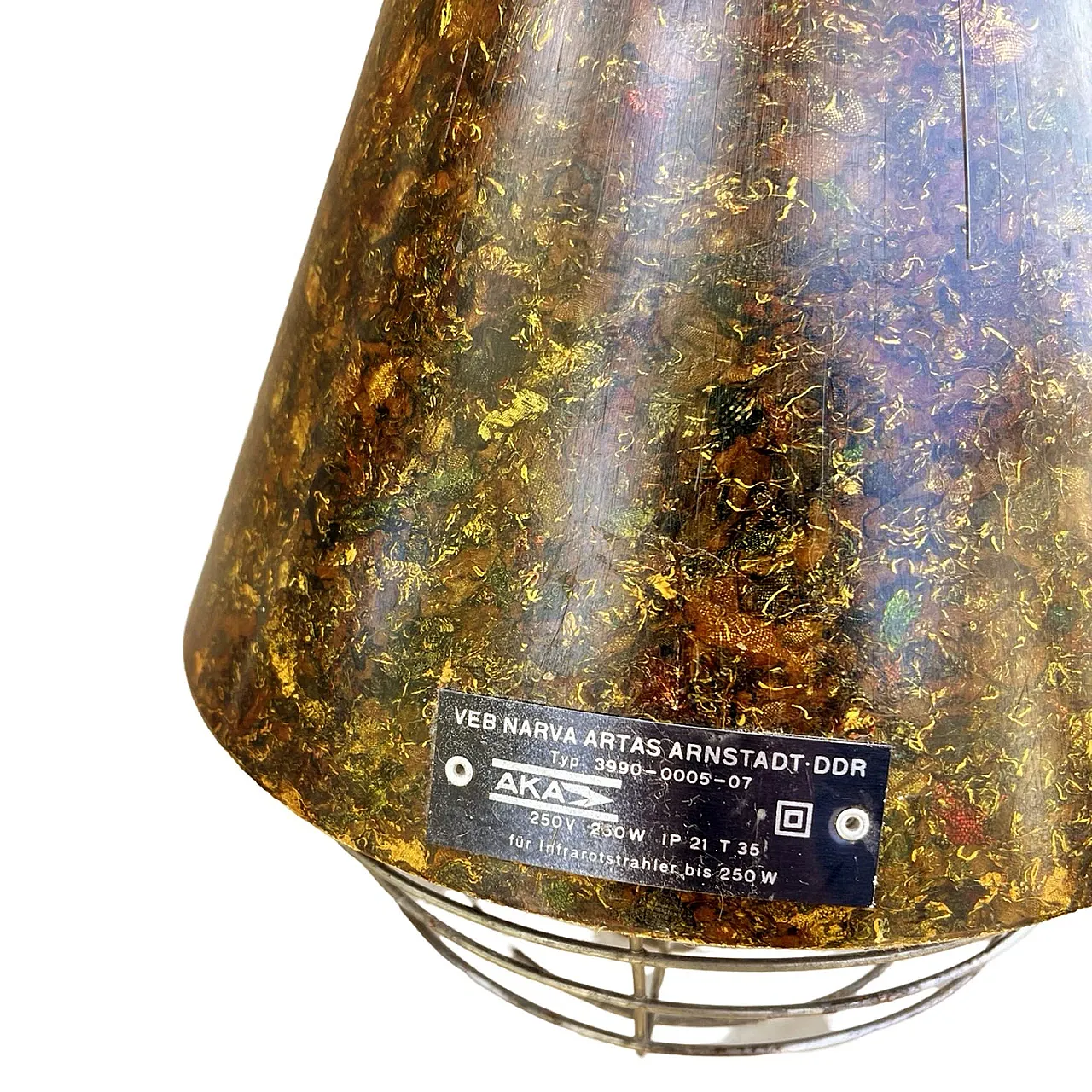 Industrial hanging lamp di Narva Leuchen, 1970s 2