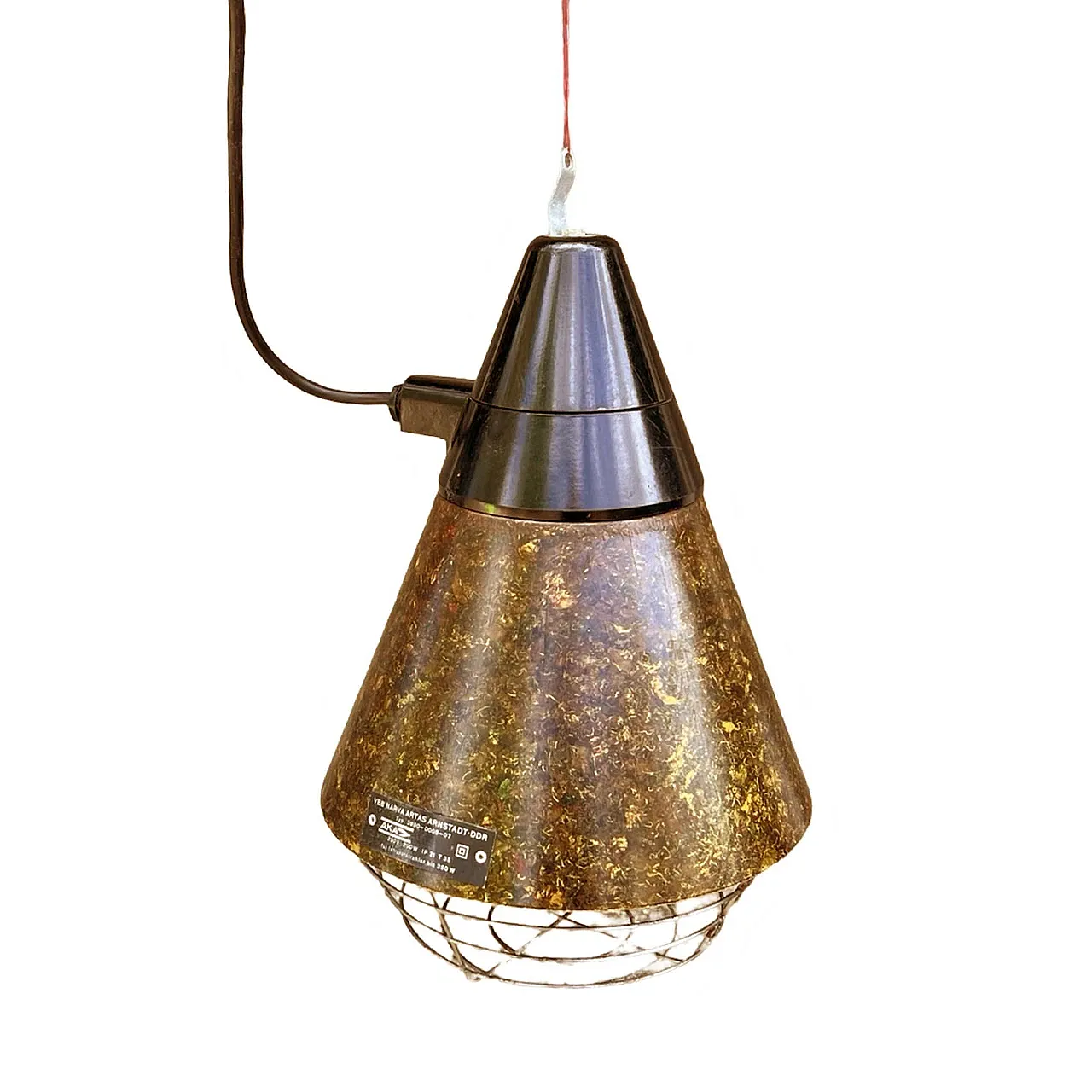 Industrial hanging lamp di Narva Leuchen, 1970s 3