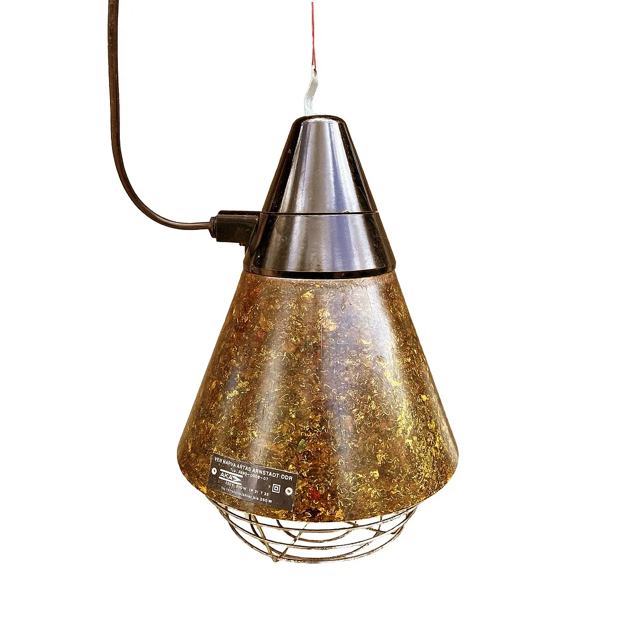 Industrial hanging lamp di Narva Leuchen, 1970s 4