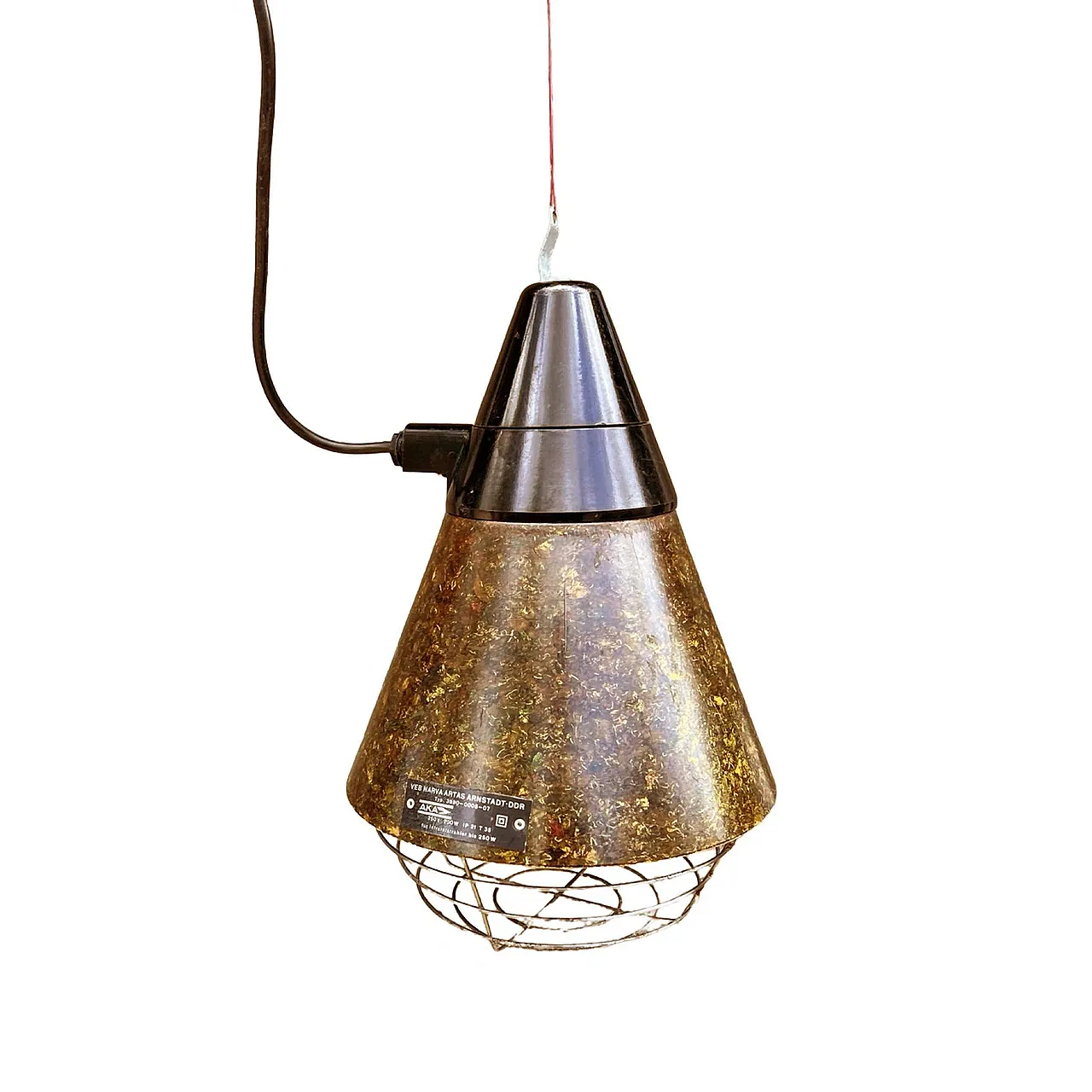 Industrial hanging lamp di Narva Leuchen, 1970s 5
