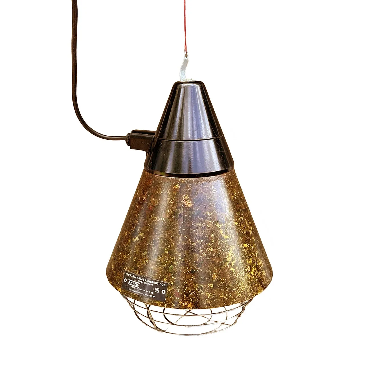 Industrial hanging lamp di Narva Leuchen, 1970s 6