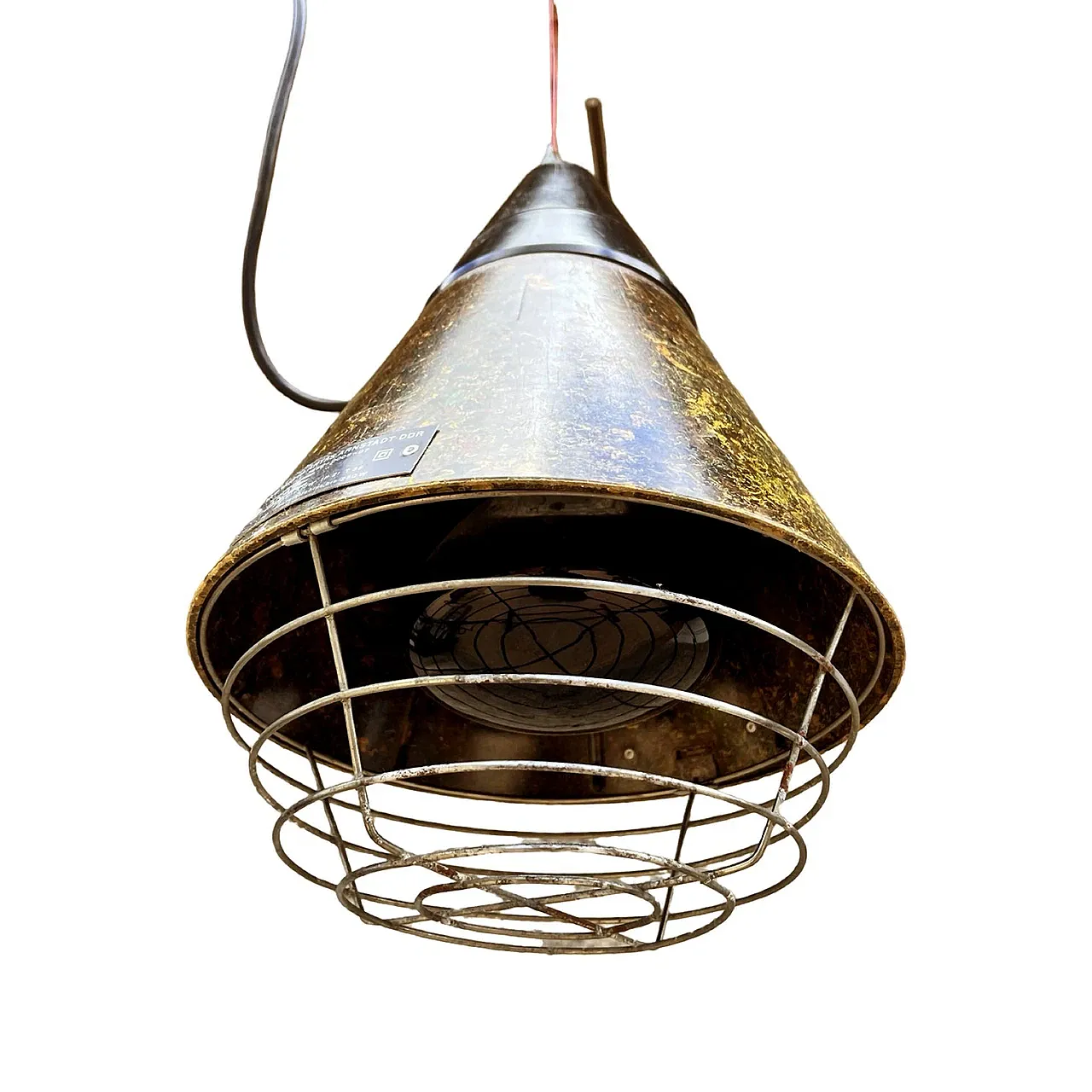 Industrial hanging lamp di Narva Leuchen, 1970s 7