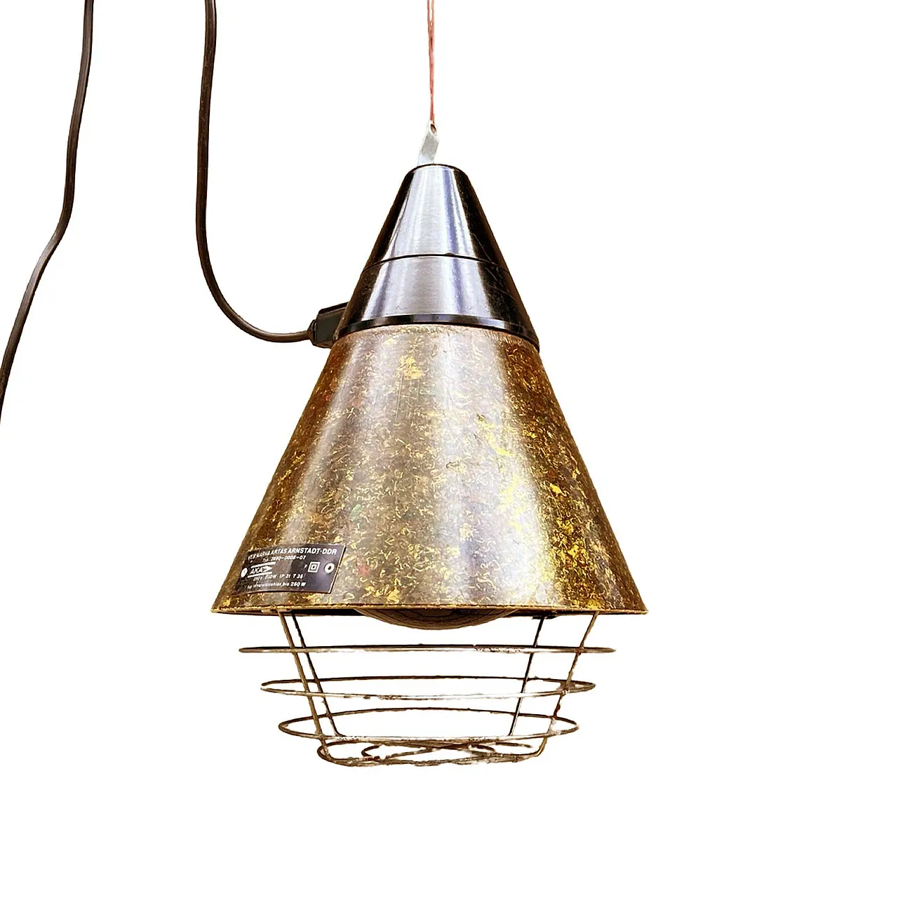 Industrial hanging lamp di Narva Leuchen, 1970s 10