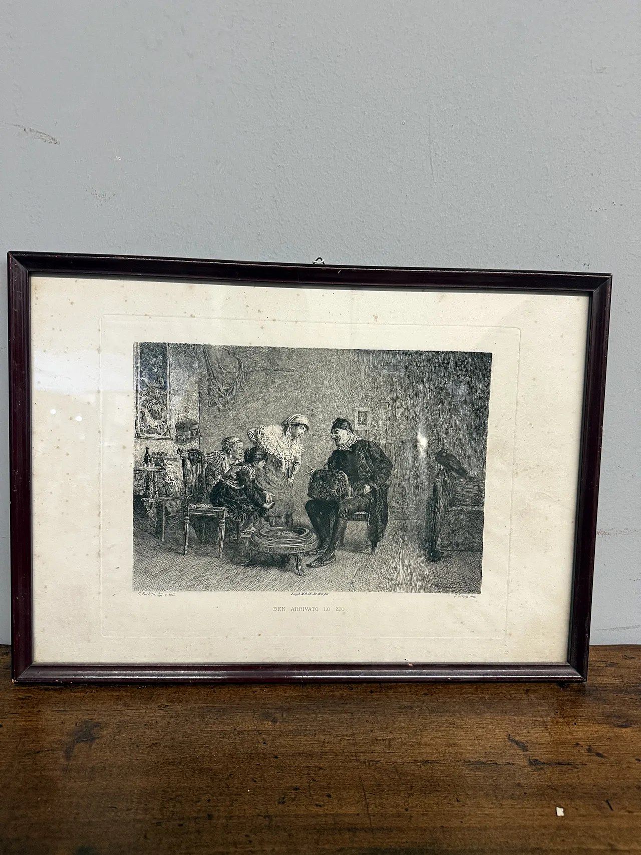 Incisione di Celestino Turletti. Ben arrivato Lo Zio, '800 3