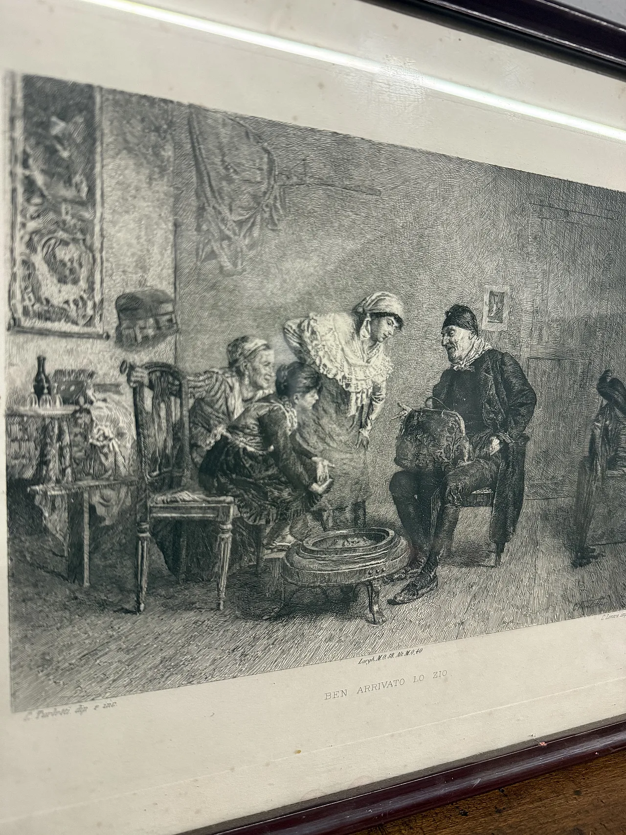 Incisione di Celestino Turletti. Ben arrivato Lo Zio, '800 9