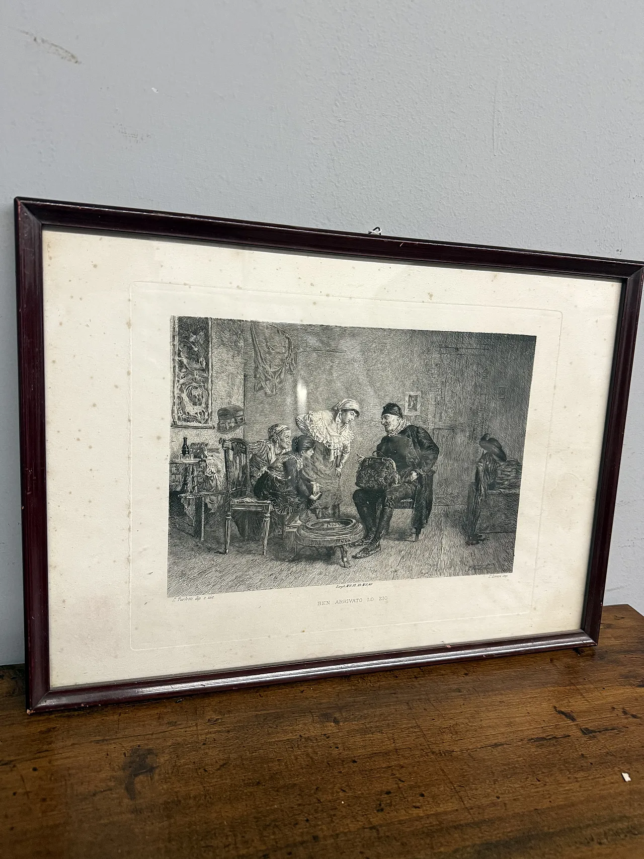 Incisione di Celestino Turletti. Ben arrivato Lo Zio, '800 10