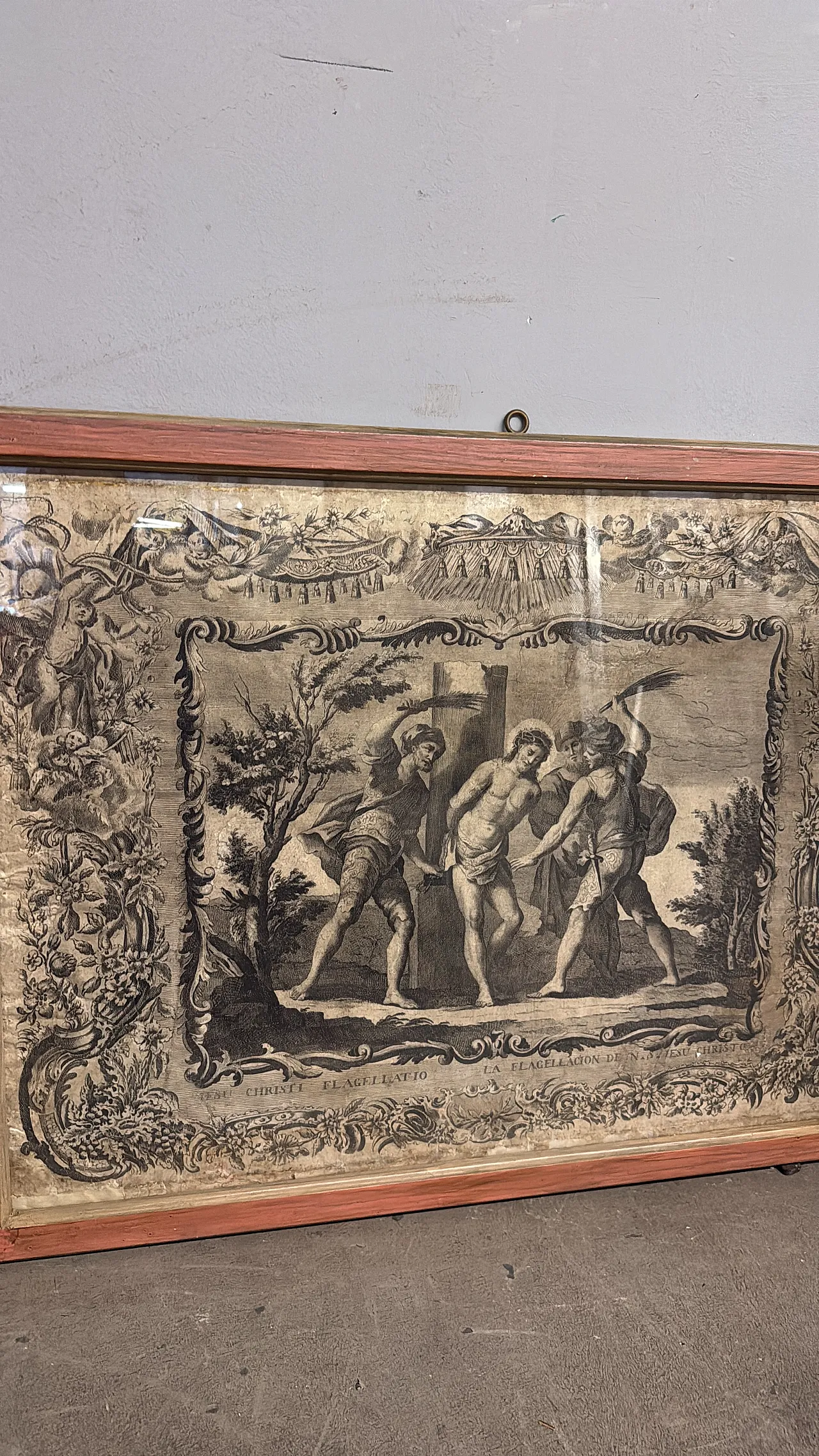 Etching of the flagellation of Christ, 16th century 2