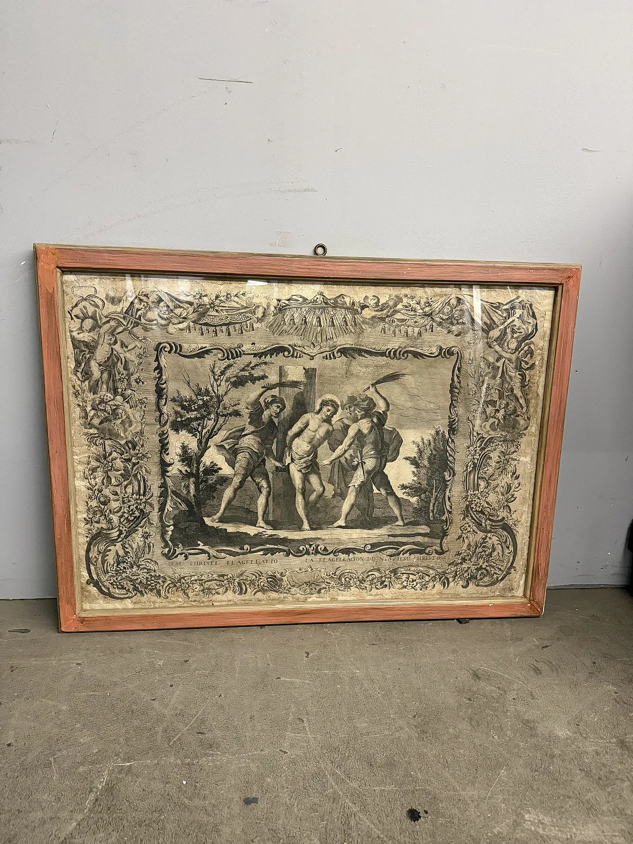 Etching of the flagellation of Christ, 16th century 3