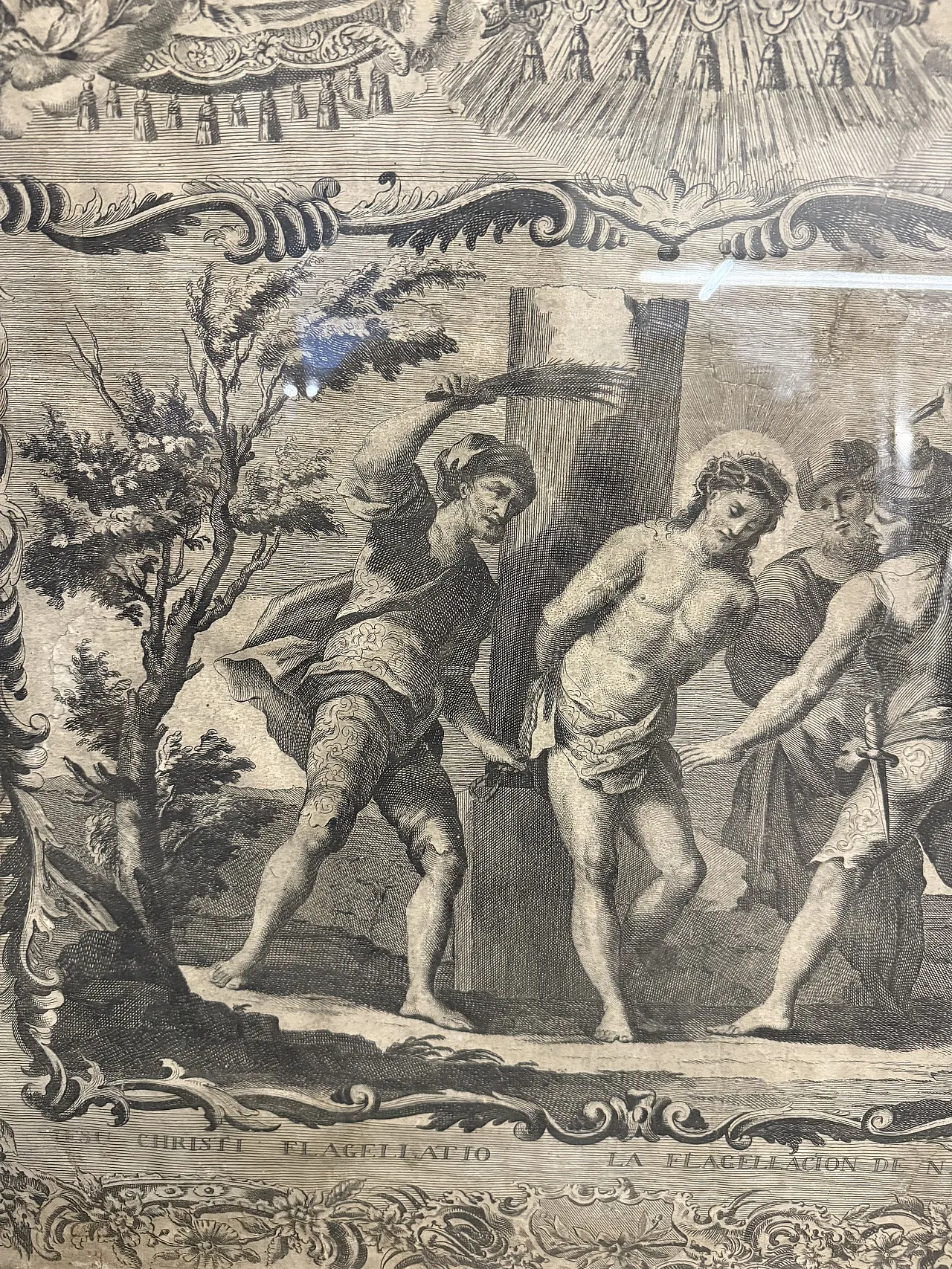 Etching of the flagellation of Christ, 16th century 5