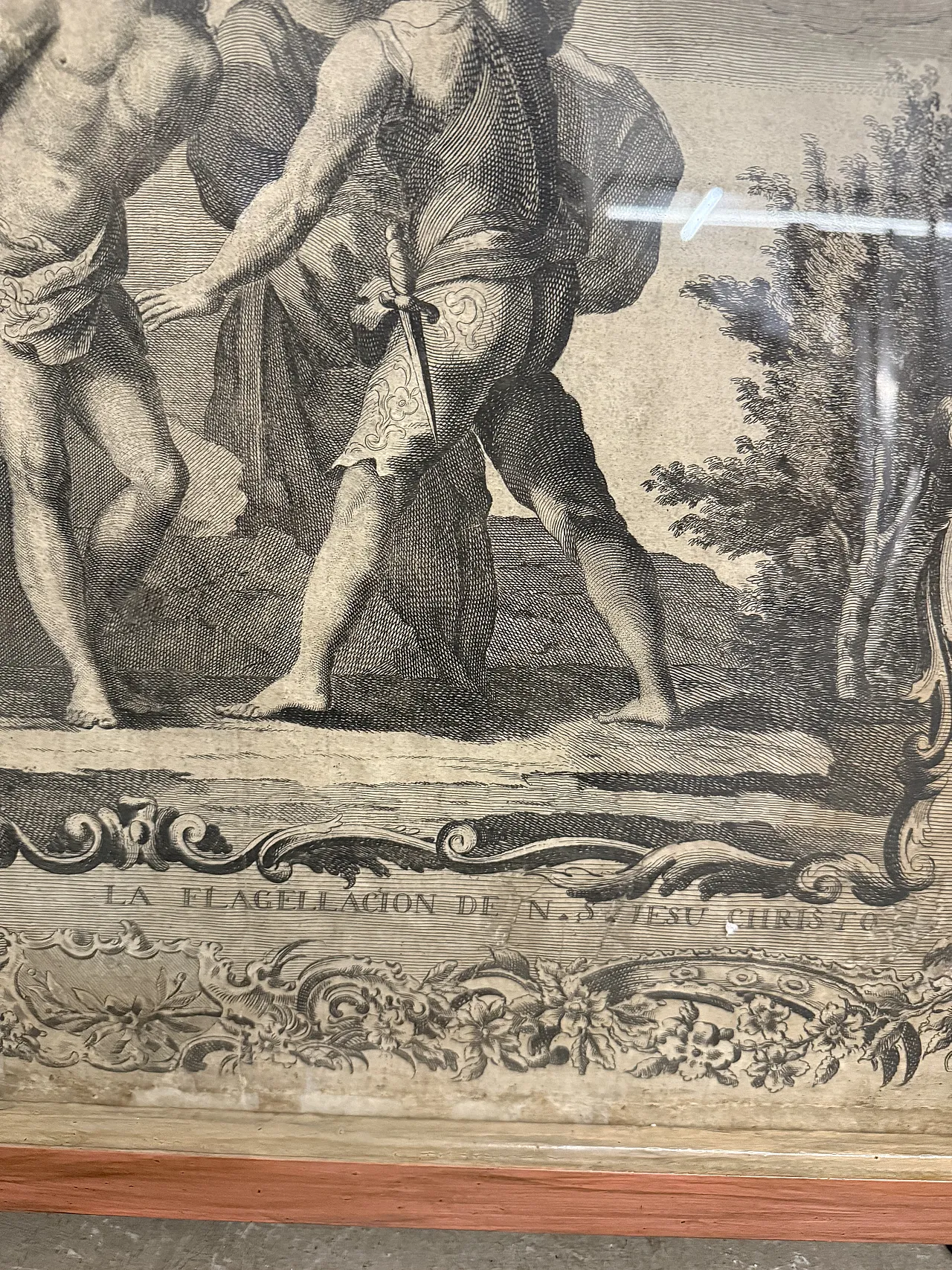 Etching of the flagellation of Christ, 16th century 9