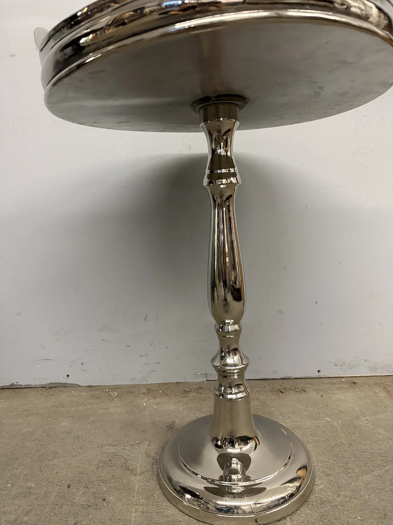 Tavolinetto vassoio, da nave, in metallo cromato, anni '30 4