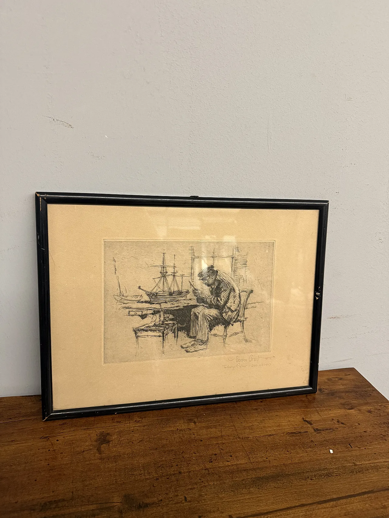 Incisione Gordon Grant personaggio al porto, 1927 1