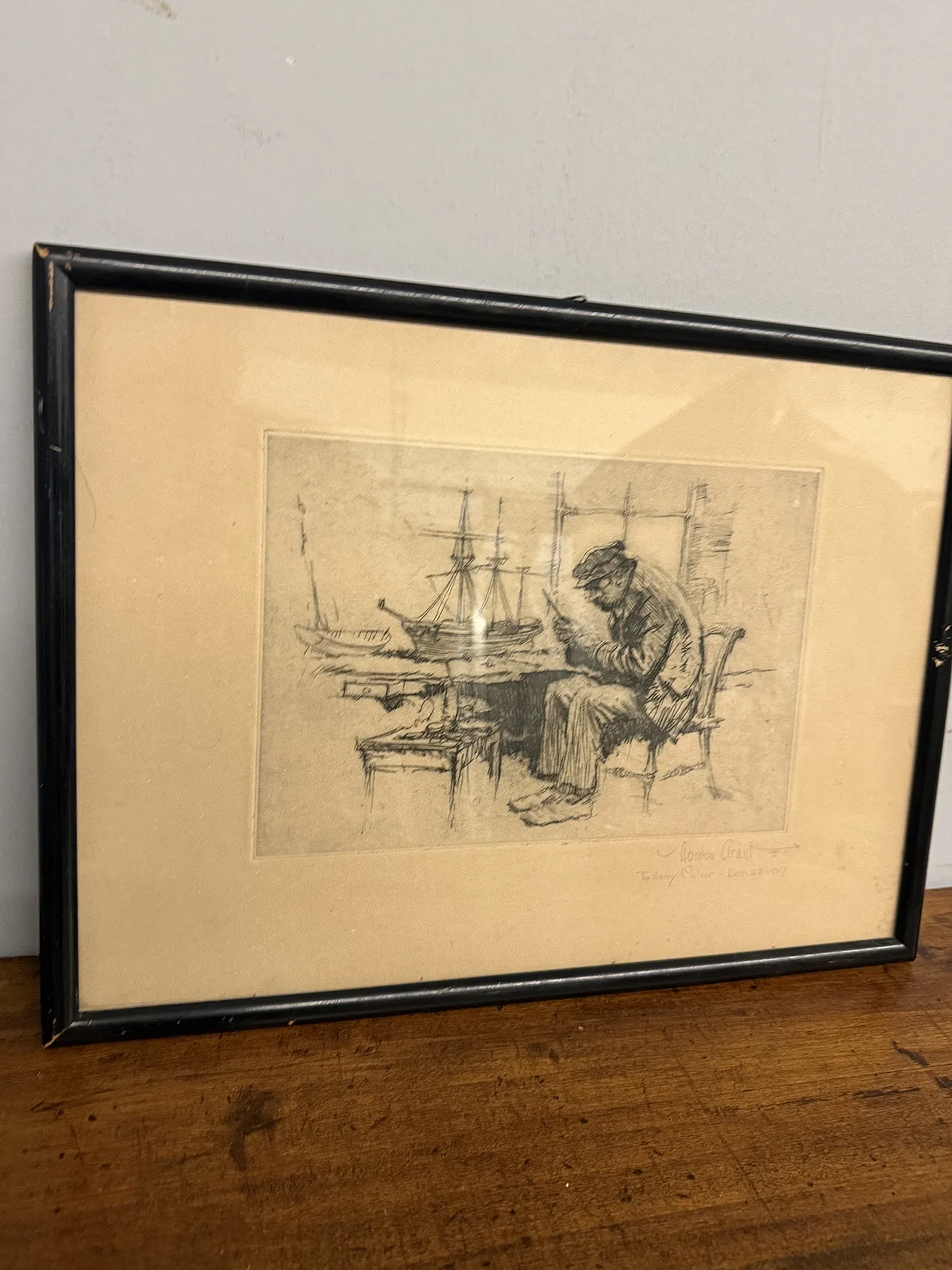 Incisione Gordon Grant personaggio al porto, 1927 3