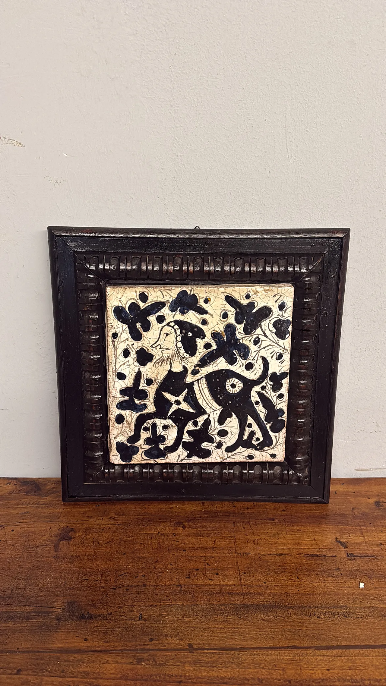 Mattonella maiolica dipinta a zaffera, '900 2