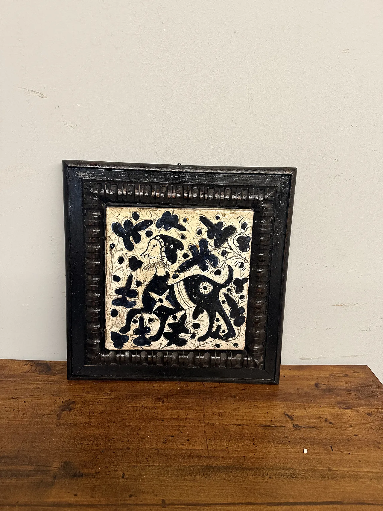 Mattonella maiolica dipinta a zaffera, '900 3