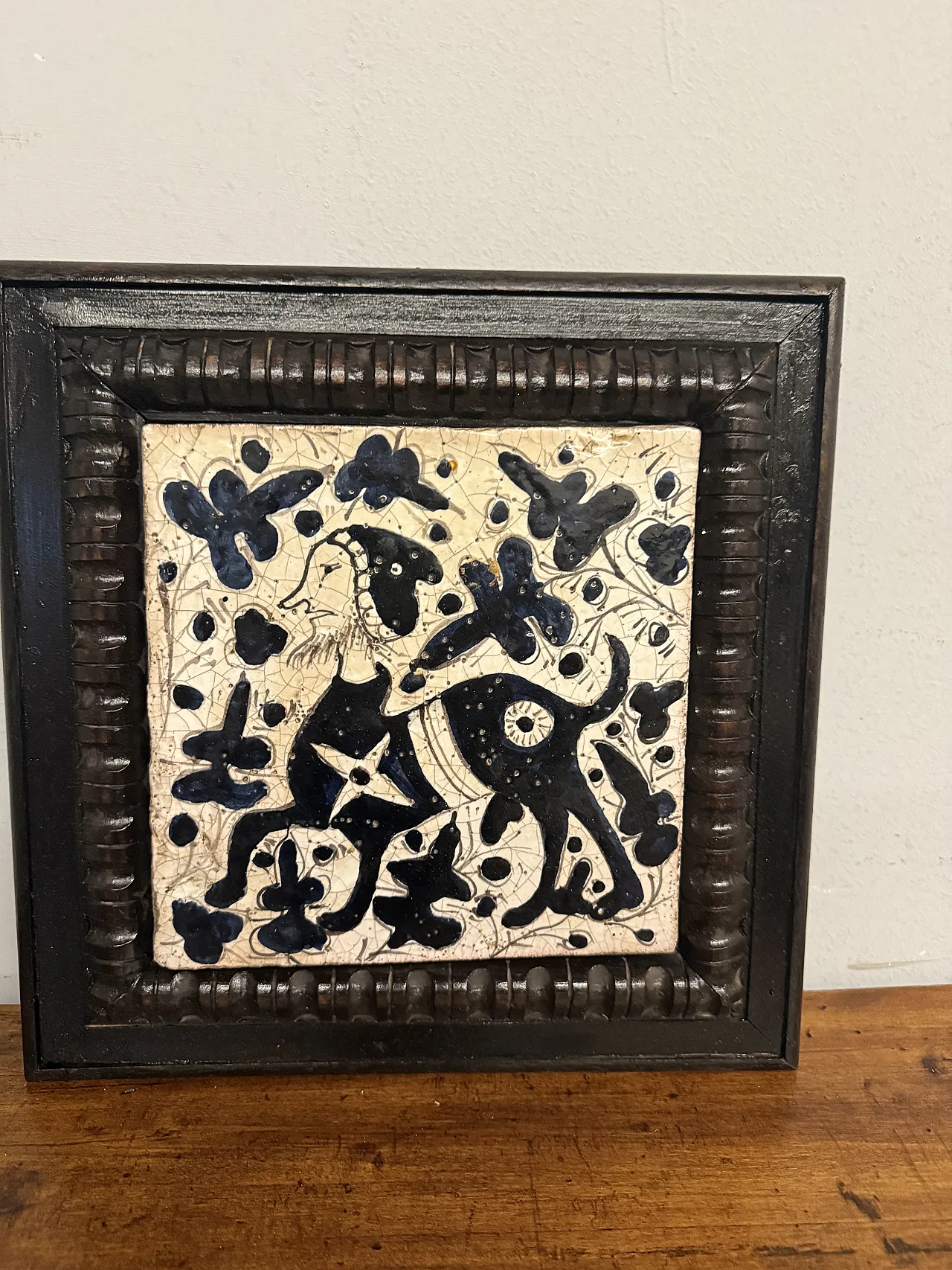 Mattonella maiolica dipinta a zaffera, '900 4