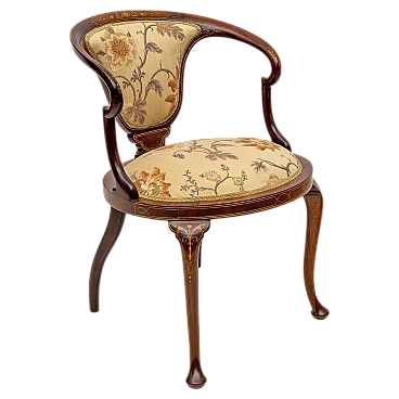 Beautiful Edwardian inlaid tub back chair, early 20th century