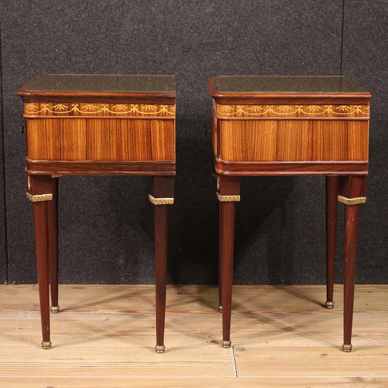 Pair of Italian bedside tables, 60s 5