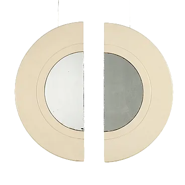 Coppia di specchi con cornici in legno laccato bianco, '900