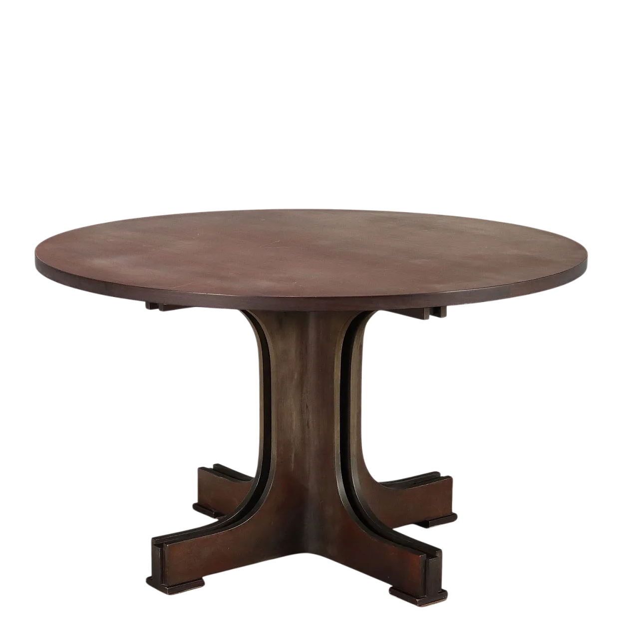 Exotic veneered wooden dining table, 20th century 11