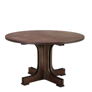 Exotic veneered wooden dining table, 20th century