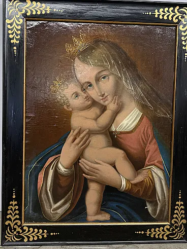 Ancient painting Virgin and Child, 19th century, 74x58cm