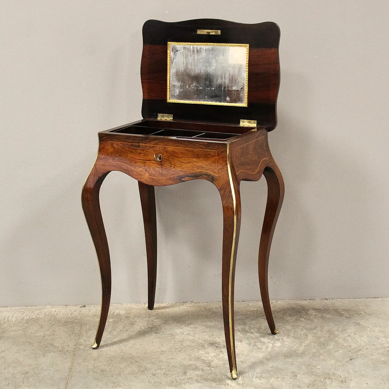 Tavolino in palissandro intarsiato Napoleone III '800 6