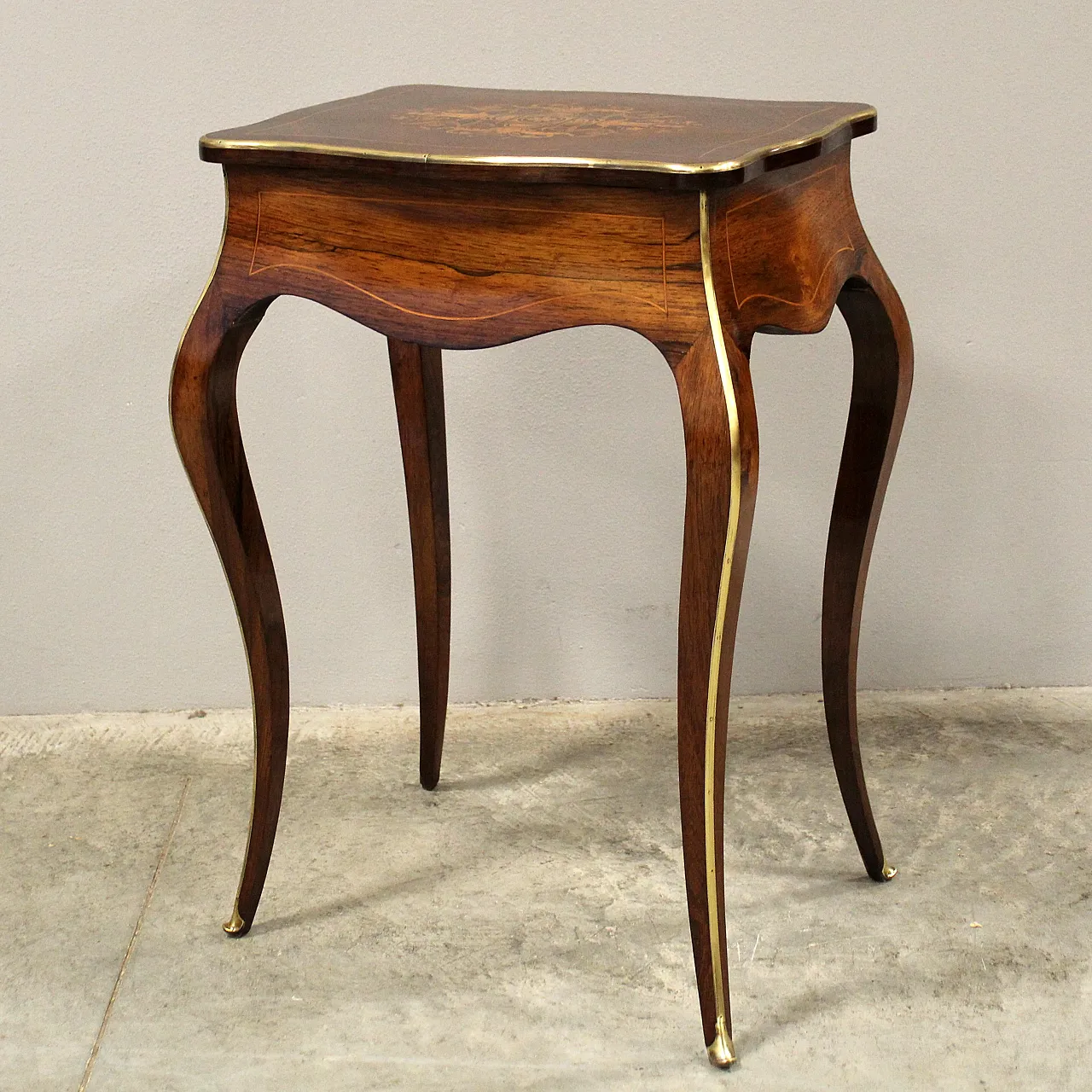 Tavolino in palissandro intarsiato Napoleone III '800 7
