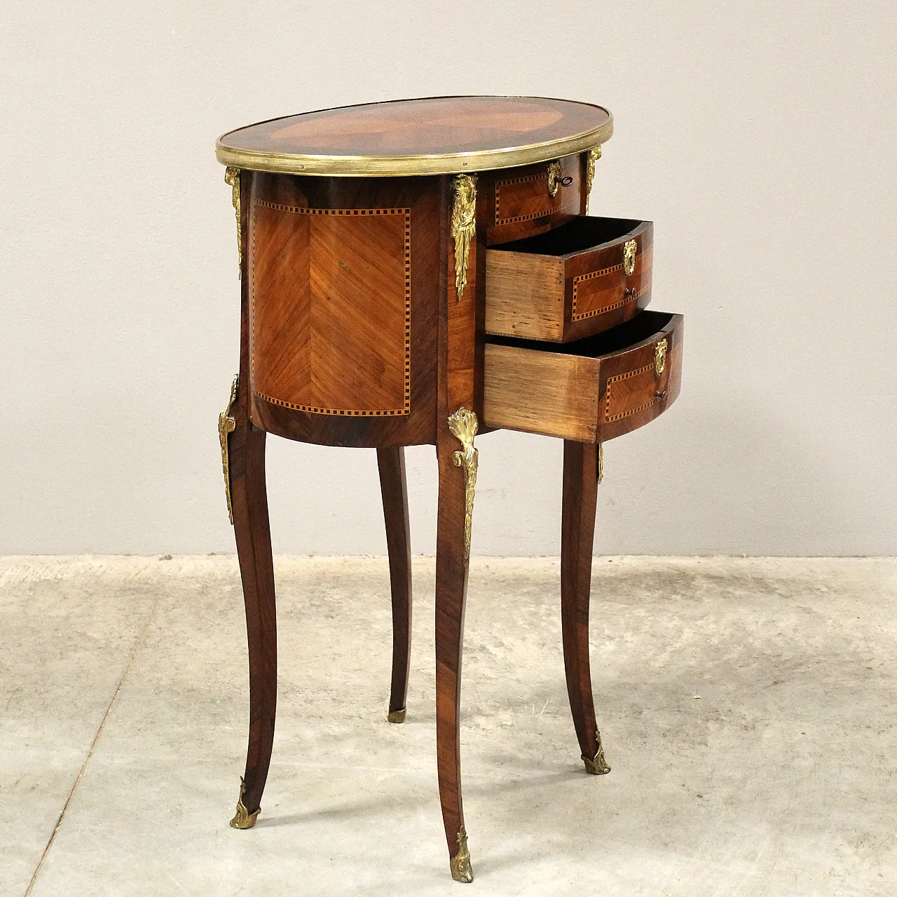 Tavolino intarsiato Napoleone III '800 6