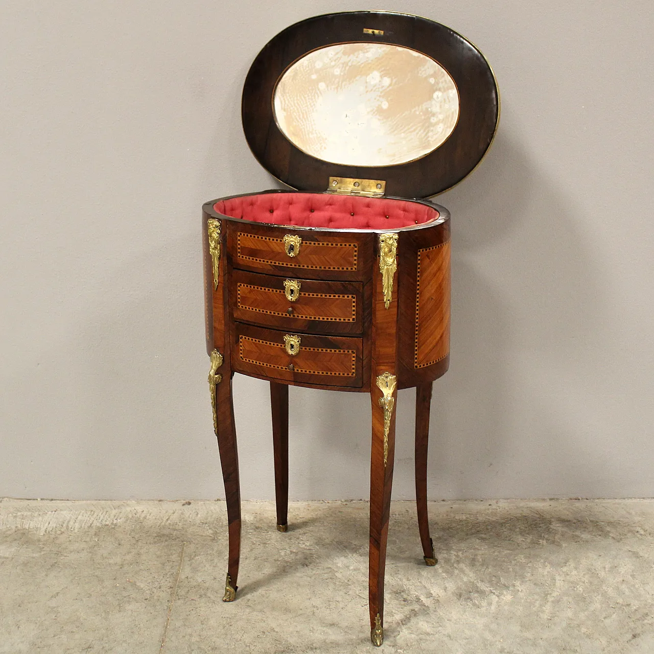 Tavolino intarsiato Napoleone III '800 7