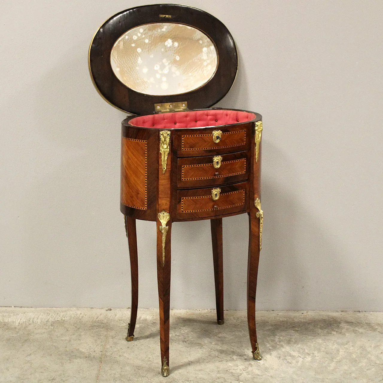 Tavolino intarsiato Napoleone III '800 8