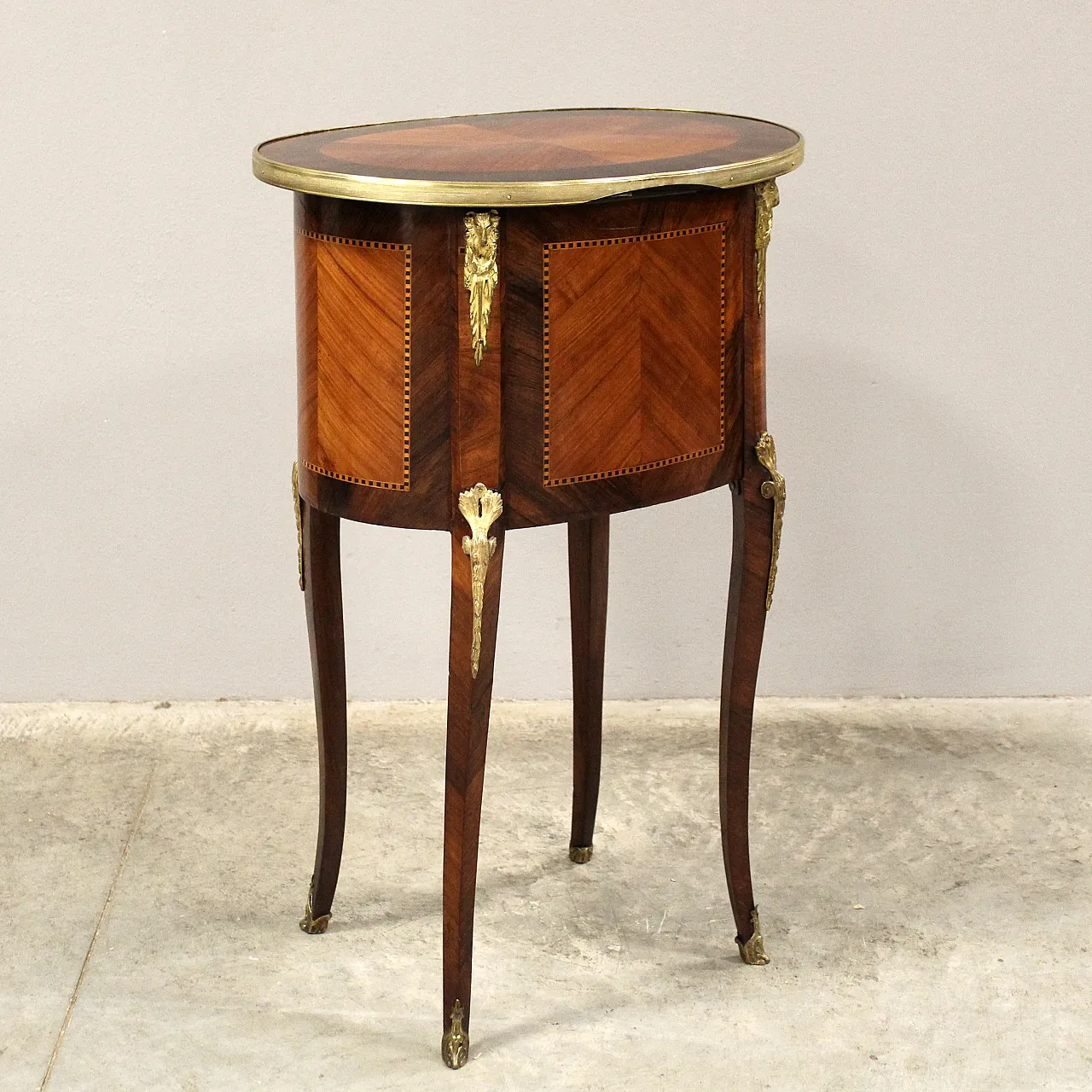 Tavolino intarsiato Napoleone III '800 10