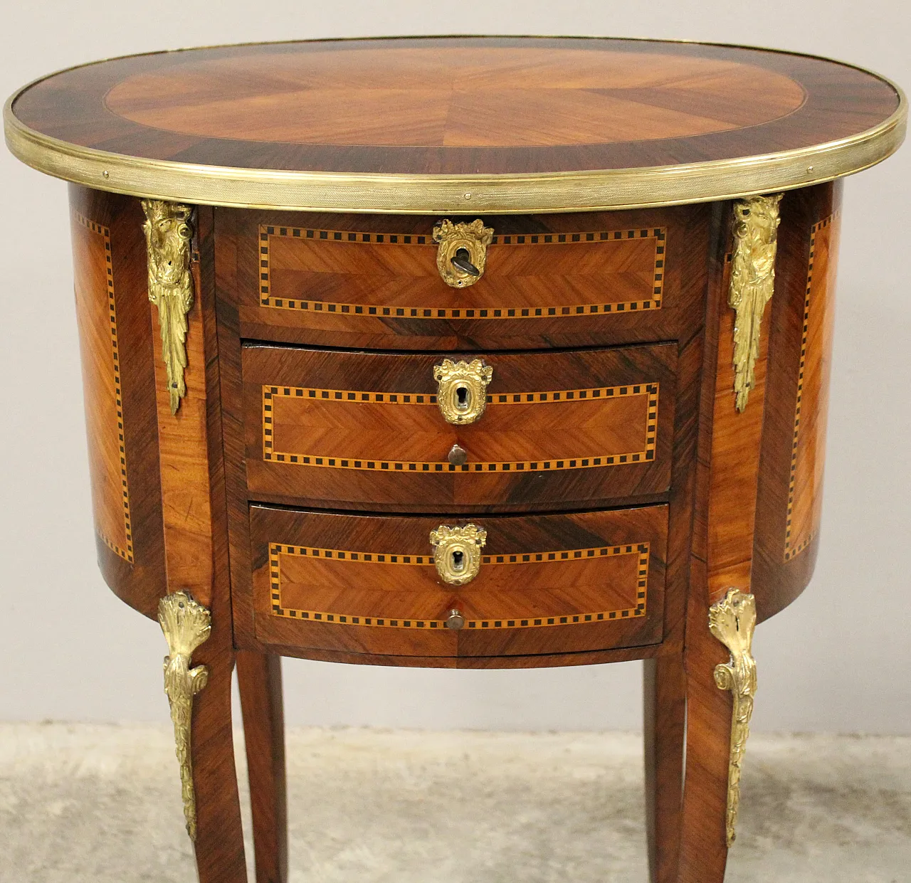 Tavolino intarsiato Napoleone III '800 11