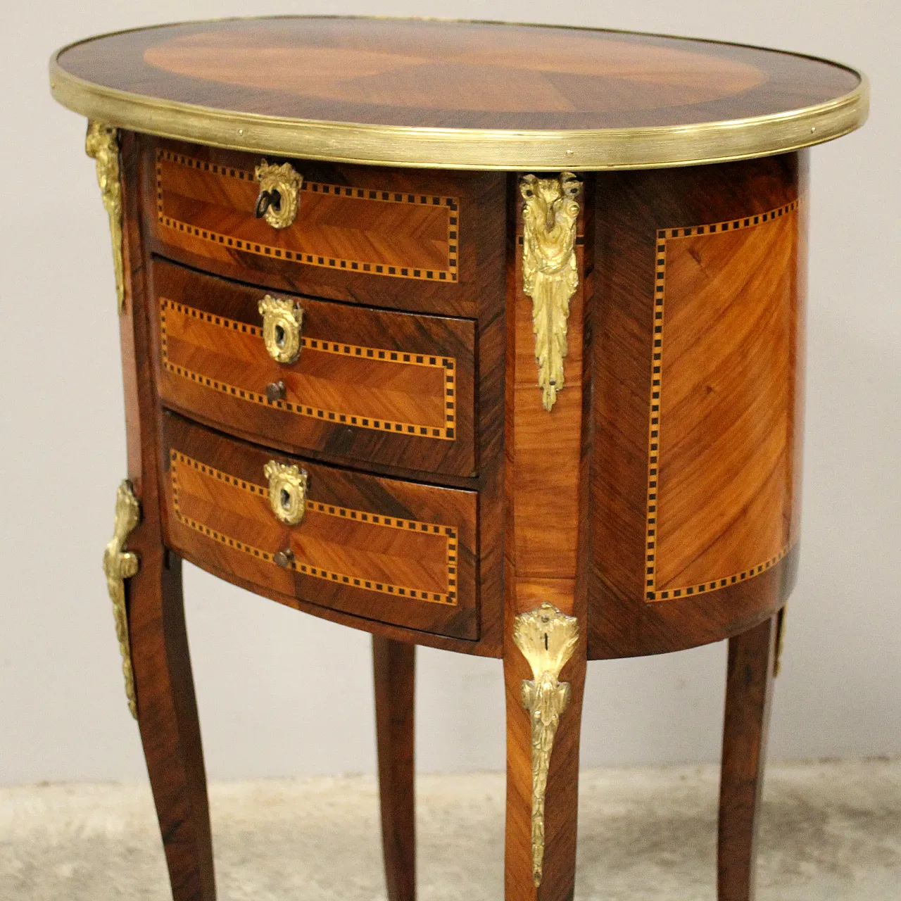 Tavolino intarsiato Napoleone III '800 12