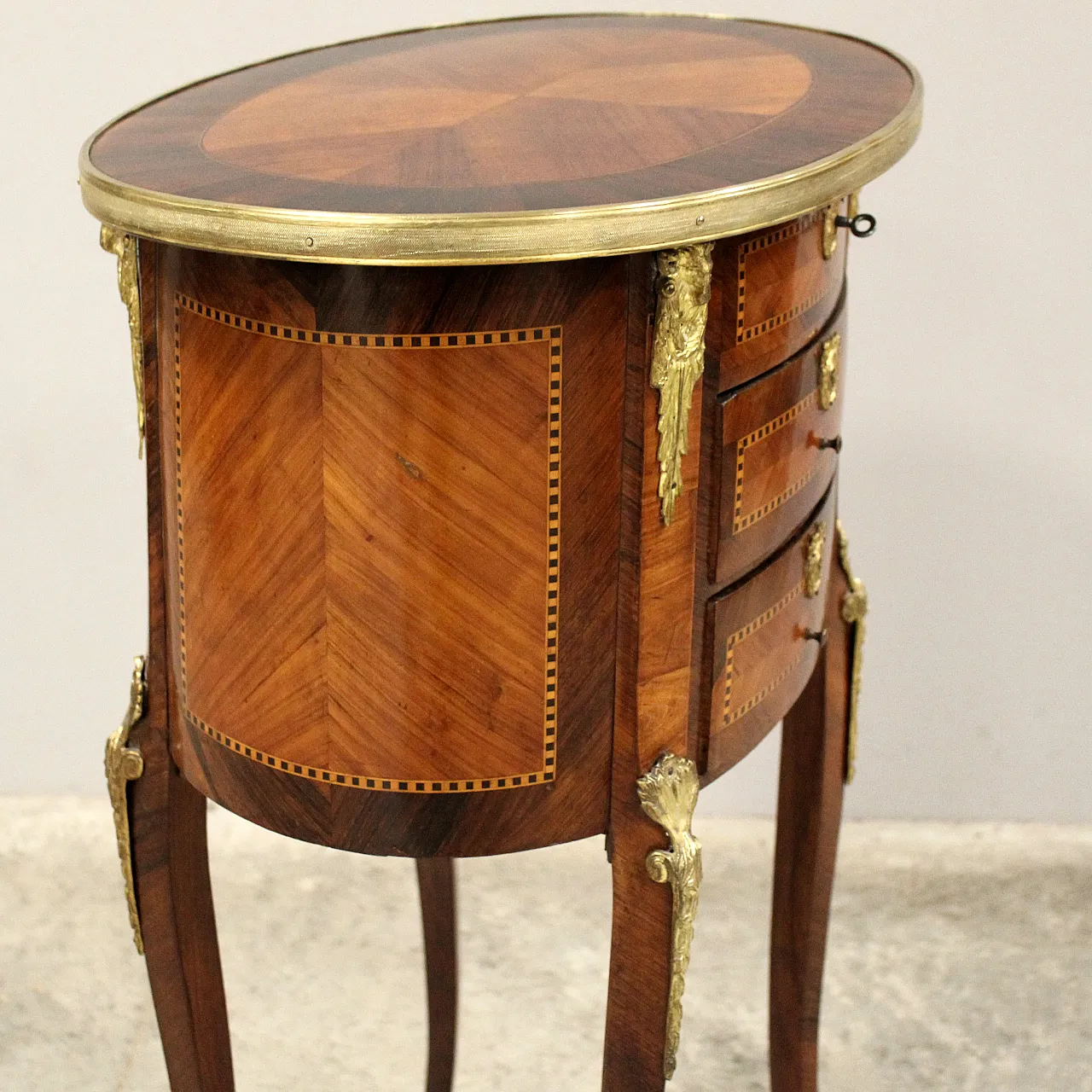 Tavolino intarsiato Napoleone III '800 13