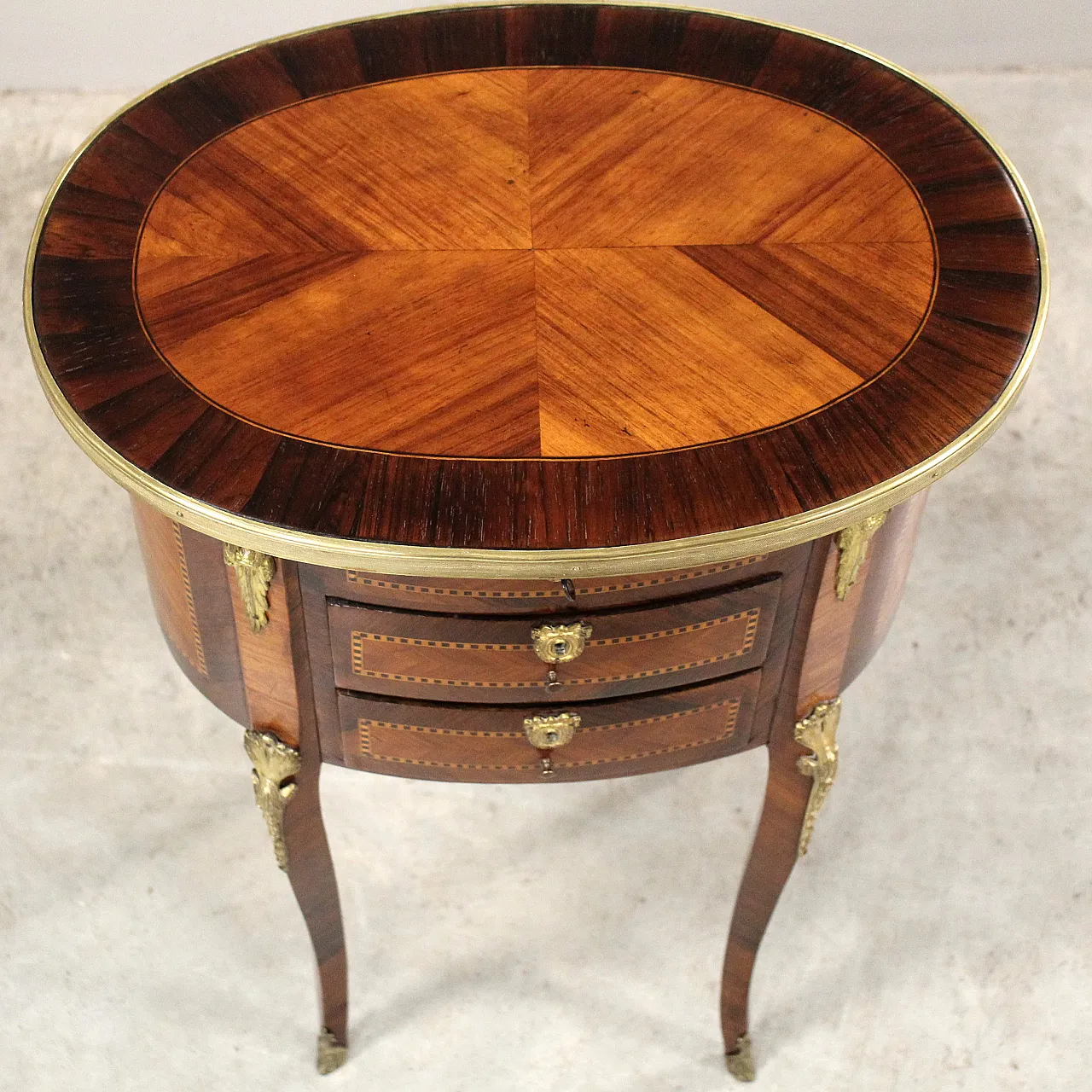 Tavolino intarsiato Napoleone III '800 18
