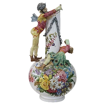 Large ceramic vase with figures in relief, early 1900s