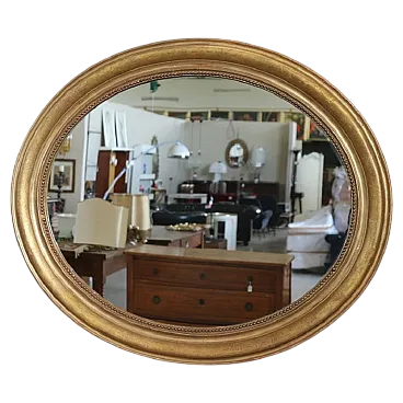 Oval golden mirror, 19th century