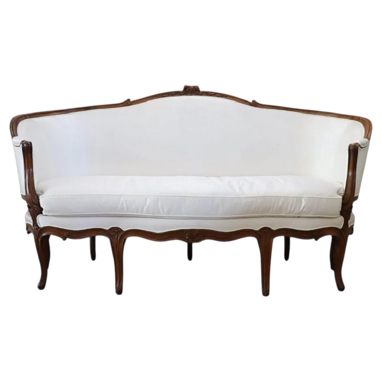 Upholstered walnut sofa, 19th century 16
