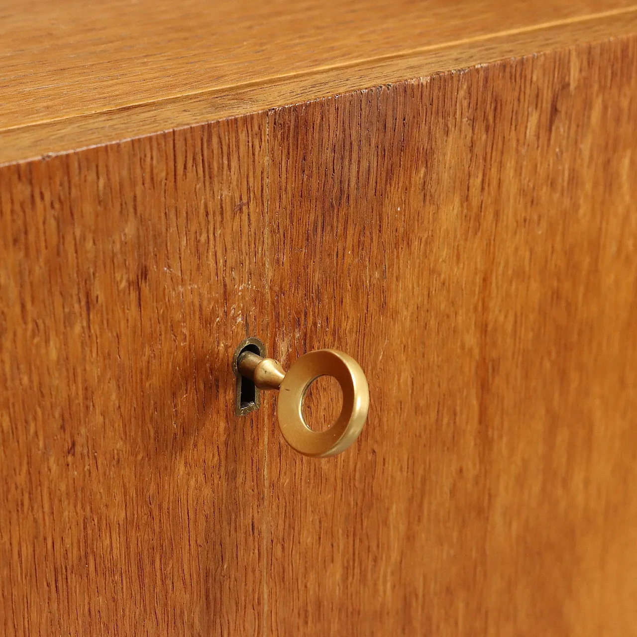 Mobile in legno impiallacciato rovere con scrivania a ribalta, '900 9