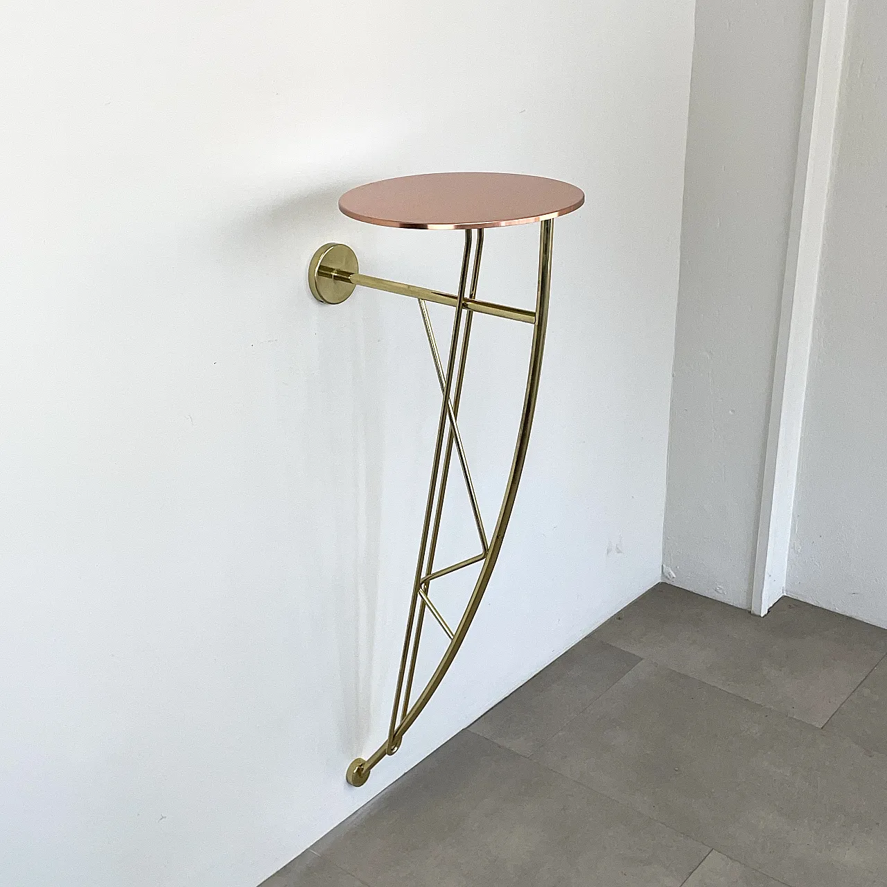 Hanging console in brass and copper produced by Driade, Italy, 1990s 1