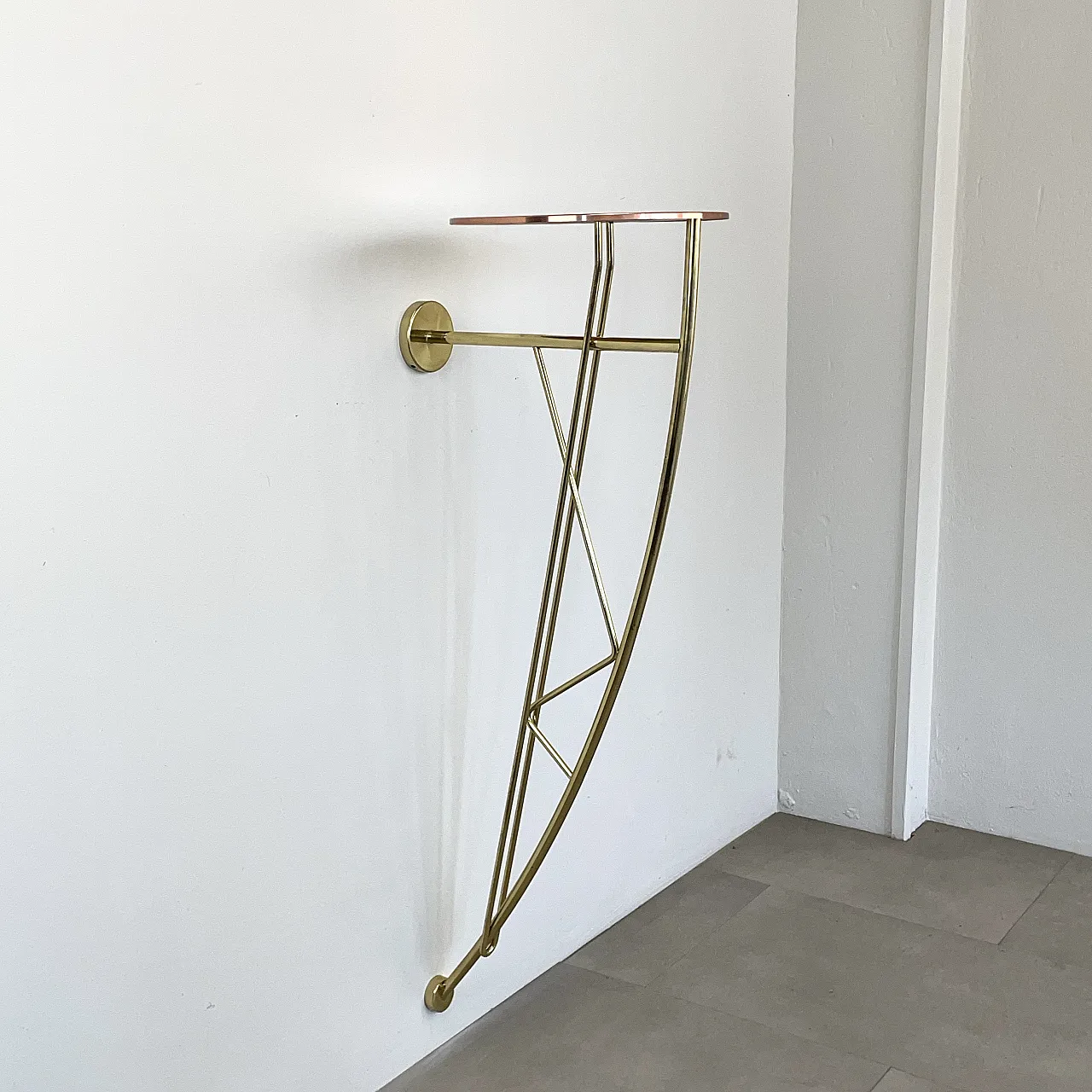 Hanging console in brass and copper produced by Driade, Italy, 1990s 4